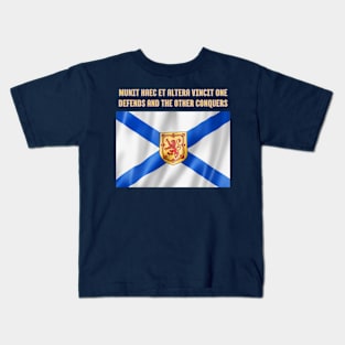 Nova Scotia Flag and Motto Kids T-Shirt